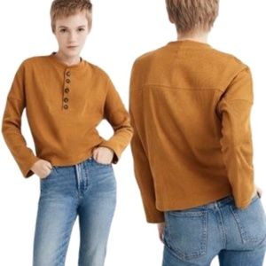 Madewell Texture and Thread Seamed Henley Top